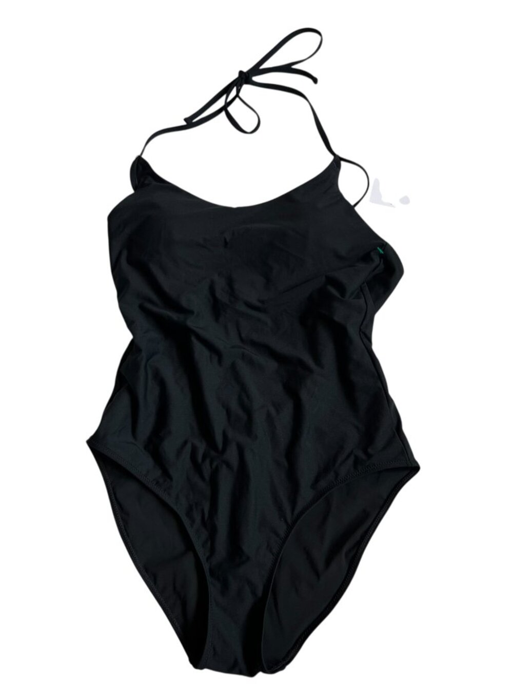 Athleta One piece swimsuit Keyhole solid black neck tie keyhole Small swim
